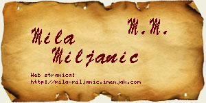 Mila Miljanić vizit kartica